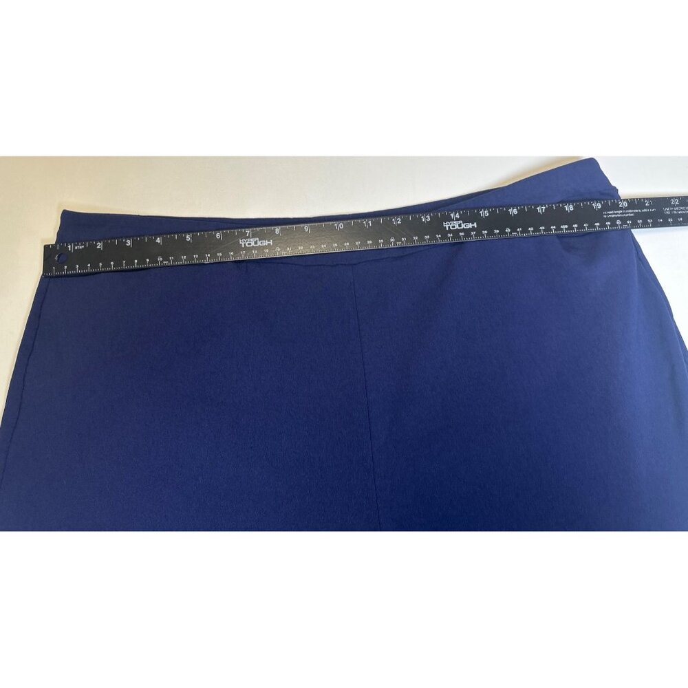Susan Graver Pants Navy Blue Liquid Knit Pull On Stretch Straight Leg, XL - Picture 10 of 10